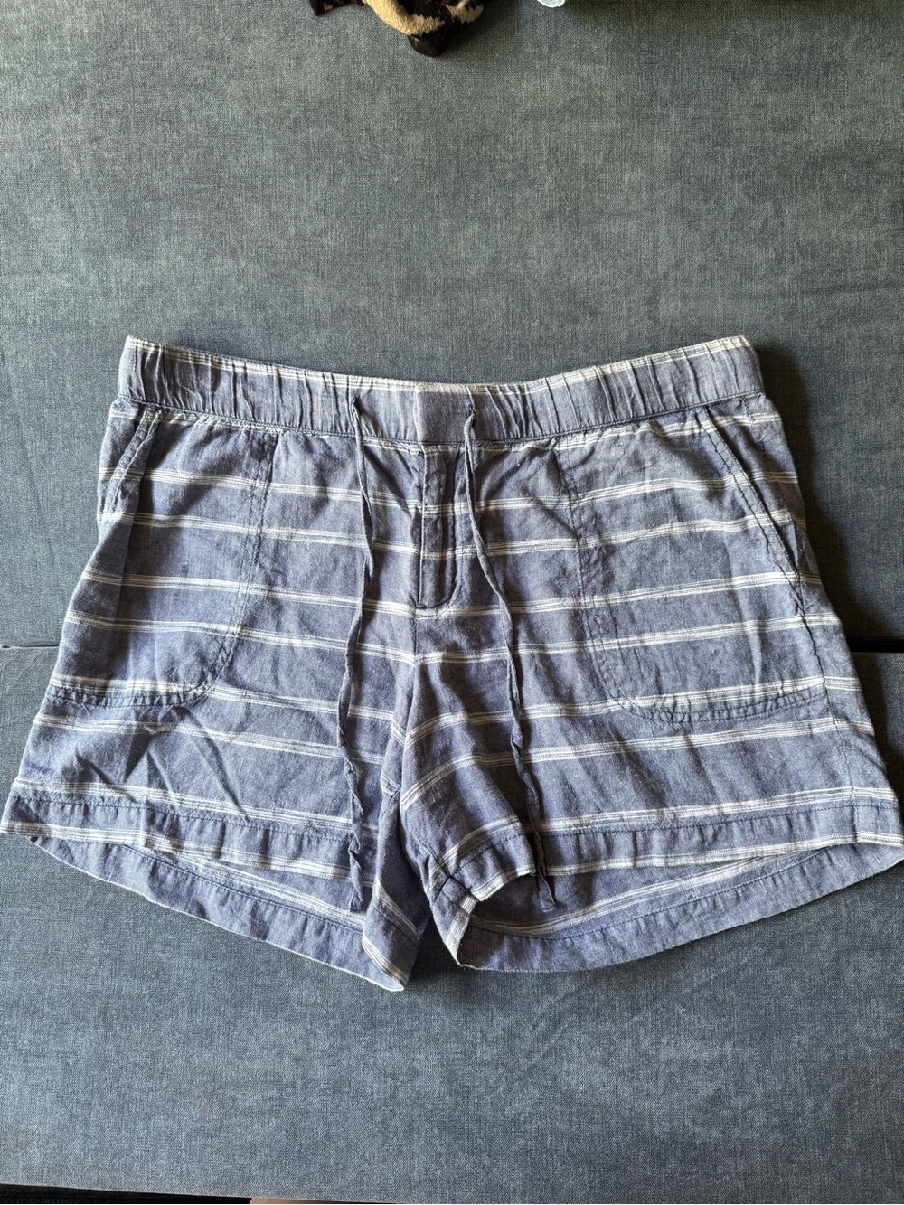 Liz Claiborne Blue and White Striped Linen Shorts